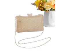 Genérico Strass Clutch - 8,27 x 4,72 x 2,36 pollici Sparkly Formal Purse,Women's Evening Handbags with Chain and Handle | for Party Prom Banquet Ceremony Date Engagement Event, Oro, Consulte la