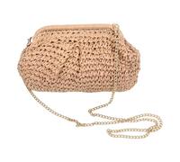 Generico Straw Bags For Women |) Trendy Woven Dumpling Clutch