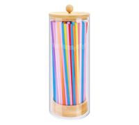 Generico Straw Dispenser - Straw Holder with Lid | Straws Storage Container Dispenser | Kitchen Utensil Organizer Canister Drinking Straws Storage Canister for Coffee Shop Dining Kitchen Living Room