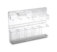 Generico Straw Organizer for Cabinet Door - 5 Compartment Height Adjustable, 1 Piece Cup Brush Holder Rack for Stirring Spoon, Tableware, Bottle Opener Kitchen Bathroom Storage