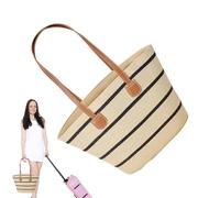 Generico Straw Purses Women, Woven Beach Purse Shoulder Bag, Bohemian Clutch Makeup Pouch, Lightweight Accessory with Zipper, Stylish Handbag for Cruise, Travel, Dating, Vacation, Resort