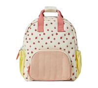 Generico Strawberry Backpack, Fruit Pattern Canvas Schoolbag, 8.66x3.15x10.63 Inches Multifunctional & Lightweight Running Pack, Daypack for Girl, Casual, Camping, Hiking, and Everyday Use