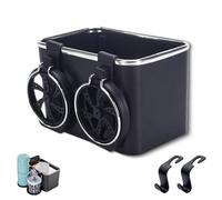 Generico Strengthenk Car Armrest Storage Box, Car Armrest Storage Box with 2 Cup Holders, Multifunctional Cars Console Side Organizer, Cars Tissue Storages Boxs, Fit for Most Auto, SUVs (BLACK)
