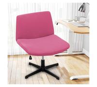 Generico Stretch Armless Chair Slipcover with Design, Elastic Mid-Back Accent Chair Protector for Home Office, Bedroom, Study Soft Removable Fabric(Dark pink)