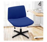 Generico Stretch Armless Chair Slipcover with Design, Elastic Mid-Back Accent Chair Protector for Home Office, Bedroom, Study Soft Removable Fabric(Blue)