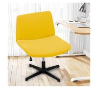 Generico Stretch Armless Chair Slipcover with Design, Elastic Mid-Back Accent Chair Protector for Home Office, Bedroom, Study Soft Removable Fabric(Yellow)