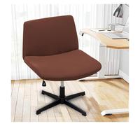 Generico Stretch Armless Chair Slipcover with Design, Elastic Mid-Back Accent Chair Protector for Home Office, Bedroom, Study Soft Removable Fabric(Brown)