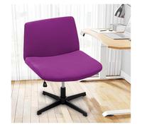 Generico Stretch Armless Chair Slipcover with Design, Elastic Mid-Back Accent Chair Protector for Home Office, Bedroom, Study Soft Removable Fabric(Purple)