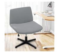 Generico Stretch Armless Chair Slipcover with Design, Elastic Mid-Back Accent Chair Protector for Home Office, Bedroom, Study Soft Removable Fabric(Light gray)