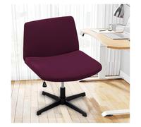 Generico Stretch Armless Chair Slipcover with Design, Elastic Mid-Back Accent Chair Protector for Home Office, Bedroom, Study Soft Removable Fabric(Dark purple)