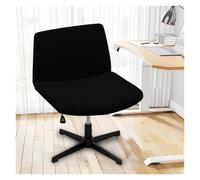 Generico Stretch Armless Chair Slipcover with Design, Elastic Mid-Back Accent Chair Protector for Home Office, Bedroom, Study Soft Removable Fabric(Black)