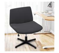 Generico Stretch Armless Chair Slipcover with Design, Elastic Mid-Back Accent Chair Protector for Home Office, Bedroom, Study Soft Removable Fabric(Dark gray)