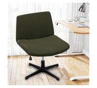 Generico Stretch Armless Chair Slipcover with Design, Elastic Mid-Back Accent Chair Protector for Home Office, Bedroom, Study Soft Removable Fabric(Dark green)