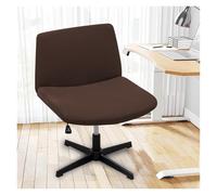 Generico Stretch Armless Chair Slipcover with Design, Elastic Mid-Back Accent Chair Protector for Home Office, Bedroom, Study Soft Removable Fabric(Dark brown)
