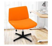Generico Stretch Armless Chair Slipcover with Design, Elastic Mid-Back Accent Chair Protector for Home Office, Bedroom, Study Soft Removable Fabric(Orange)