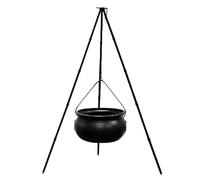 Generico Stretches Cauldron Decor - Piccola di plastica su treppiede con Luce Timer | Decorazione di per Produttore di | Porta di Caramelle con bollitore Black Witch | Porch Patio Yard