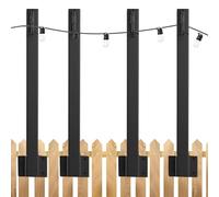 Generico String Light Poles for Outside - 4 Pieces Adjustable Lamp Stand | Heavy Duty Outdoor String Lighting Rods for Patio Porch Backyard Deck Garden Balcony Fence Party Hanging Lights
