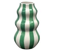 Generico Striped Vase, Ceramic 11.8x8cm Aesthetic Flower Container Craft for Apartment, Bathroom, Kitchen, Indoor Room, Table Centerpieces, Home Decor