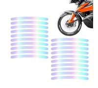 Generico Strisce Riflettenti per Le Ruote - Set di 20 Adesivi Autoadesivi Brillano nel Buio | Decorativi Colorati per Biciclette Motociclette Personalizzazione Auto Sicurezza
