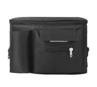 Generico Stroller Caddy, Stroller Organizer Bag, Waterproof Storage, Transparent Touch Control Pocket, Secure Strap Design, Black/Gray, Ideal for Baby Car Travel, Moms, Kids