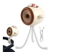 Generico Stroller Fan | PP 32×16cm 2400mAh Rechargeable Portable Handheld Fan Flexible Tripod Silent Strong -Speed With Color | Multi-Use Hanging Standing Cooling F́an