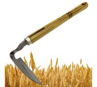 Genérico Strumento da giardino con a mano da giardino per diserbare con manico in legno duro | Strumento di diserbo per rimuovere la falce per allentare il suolo, coltivazione, falce