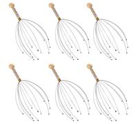 Generico Strumento per Massaggio del Capelluto 6 Massaggiatori a Forma di Ragno in Acciaio, per Alleviare Stress e Tensioni in Ufficio Colore Casuale