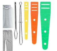 Generico Strumento per re Cordoncini | 5 Pezzi in Acciaio Inossidabile Portatile Flessibile | Kit per Cappucci - per Giacche Pantaloni Casual Cappotti Maglioni Borse