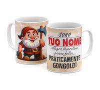 Generico StudioPixelStore Tazza Personalizzata - Idea Regali Personalizzati - Mug Personalizzabile con i Sette Nani - Tazze in Ceramica per la Colazione per il tuo Umore - (gongolo)