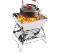 Generico Stufa a Legna Portatile, Stufa a Legna da Campo - Mini Stufa a per Picnic,Stufa da Esterno Pieghevole e Stabile, griglia per Barbecue, fornello a per falò, Barbecue e Picnic