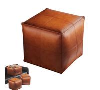 Generico Stuffable Cushion Bag, 2025 New Unstuffed Pouf Ottomans, 17 inch Floor Footrest Cushion Storage Solution for Living Rooms Bedrooms, Cube Decorative Footrest Storage Bag (Brown,S)