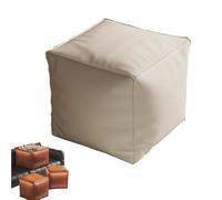 Generico Stuffable Cushion Bag, 2025 New Unstuffed Pouf Ottomans, 17 inch Floor Footrest Cushion Storage Solution for Living Rooms Bedrooms, Cube Decorative Footrest Storage Bag (Beige,S)