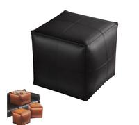 Generico Stuffable Cushion Bag, 2025 New Unstuffed Pouf Ottomans, 17 inch Floor Footrest Cushion Storage Solution for Living Rooms Bedrooms, Cube Decorative Footrest Storage Bag (Black,S)