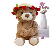 Generico Stuffed Animal - Bear Plush for Gifting | Cuddly Filling with Floral Accents & Soft for, Teens and Seniors Romantic Present Keepsake Toy