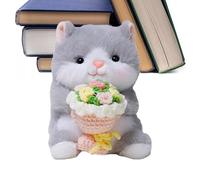 Generico Stuffed Animals - Cute Doll With Bouquet For Romantic Gestures | Ultra Soft Plush Companion With Everlasting Floral Accessory For Girlfriend, Wife And Girls