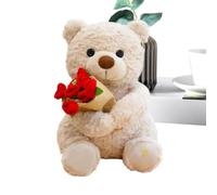 Generico Stuffed Bear Plush, Hold Flower Soft Throw Pillow