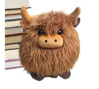 Generico Stuffed Cow - Realistic Cute Kids Hugging Doll, Adorable Highland Cattle Style, 20x20x20cm Dimensions, Lightweight 150g Mass, Premium Soft Plush Fabric, For Boys Girls & Farmhouse Decor