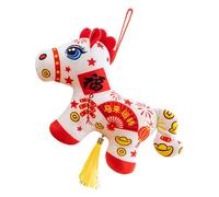 Generico Stuffed Horse Toy, Auspicious Plush Pendant, Soft Horse Doll with Lucky Charm Design, Cute Plush Toy for Kids, Girls, Boys, Family, and Friends, Car, Home, New Year, or Birthday Decoration