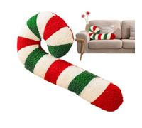 Generico Stuffed Red White Green Striped Lollipop | Candy Cane Throw Pillow | 15inch Double Sided Christmas Shaped Pillow for Collection Home Nursery Sofa Couch Bed Winter Holiday Adults Girls