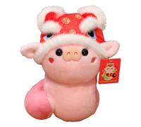Generico Stuffed Snake Plush Toy with Lion Hat, 3D Soft Mascot Doll for Chinese New Year, Adorable Standing Snake, Cultural Holiday Decoration Gift, Cute Collectible Animal Toy for Kids and Adults