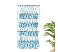 Generico Stuffed Toy Net | 4 Layers Wall Mounted Stuffed Animal Holder | Boho Plush Storage, Height Adjustable Macrame Toy Net, Mounted Holder for Wall, Nursery, Playroom