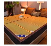 Generico Stuoia In Bambù Pieghevole For Dormire D'estate, Doppio Strato Traspirante Rinfrescante, Tappetino In Rattan Naturale For Letto E Casa All'aperto(Yellow,1.8 * 2.0m)