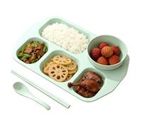 Generico Sturdy Divided Plates, Five Compartment Tray, Ergonomic Food Plate with Build, Versatile Tough Portion Organizer, Dining Supply with Modern Style, Breakfast Tray for Kids, School Workplace