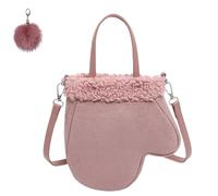 Generico Stylish Faux Lamb Wool Plush Handbag,Large Capacity Glove Shaped Crossbody,Winter Cute Retro Frosted Suede Leather Bag