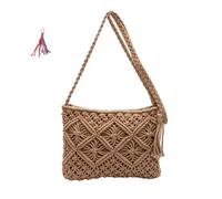 Generico Stylish Summer Woven Bag, Retro Cotton Rope Woven Bag,Soft, Stylish and Lightweight Travel,for perfect vacation choice (Khaki)