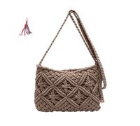 Generico Stylish Summer Woven Bag, Retro Cotton Rope Woven Bag,Soft, Stylish and Lightweight Travel,for perfect vacation choice (Brown)