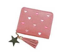 Generico Stylish Women Wallet, Casual Women's Bag, Portable Wallet, Large Capacity PVC Accordion Design, Lightweight 52g, for Travel, Everyday Use, Pink, Black, Red, 4.33x3.54x0.98in