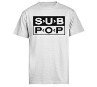 Generico Sub Pop T-Shirt Manica Corta Grigia da Uomo