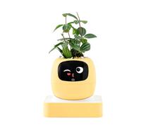 Generico Succulents Pot - Smart AI Planter for Indoor Plants | USB Rechargeable ABS Pot with LCD Screen Wi-Fi App Control Plant Care Guidance Multiple Expressions Home Office Decor Gift