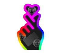 Generico Suction Cup Gesture Design Solar - Heart Car Light - Suction Cup Wireless Warning Lamp, Car Ambient Light with Vibration Sensor | for Women Men Triangle Window Decor